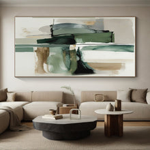 Load image into Gallery viewer, Large Green - Gray Shape Blend - Perfect for Modern Zen Space & Nature - Themed Gallery LargeART0758
