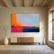 Load image into Gallery viewer, Neon - Hued Minimalist Abstract Canvas Painting DKH483