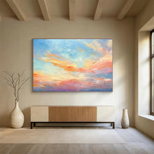 Load image into Gallery viewer, Soft Sunset Sky Abstract Painting for Minimalist Living Room & Serene Bedroom DKH116
