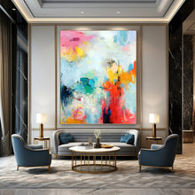 Load image into Gallery viewer, “Pastel Color Cascade” Abstract Painting on Canvas, Bohemian Bedroom Charm DKH1065