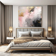 Load image into Gallery viewer, Pink, Gray & Gold Abstract Dreamscape Canvas Painting, Perfect for Romantic Bedroom & Luxury Spa Lounge LargeART1245