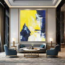 Load image into Gallery viewer, Bold Yellow & Blue Abstract Art, Suited for Modern Office & Creative Studio LargeART2304