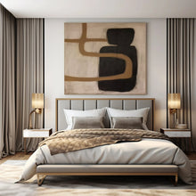 Load image into Gallery viewer, Brown & Black Abstract Canvas Painting, Great for Rustic - Modern Living Room & Art - Filled Hallway LargeART1301