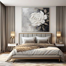 Load image into Gallery viewer, Textured White Rose Abstract Painting, Suited for Elegant Bedroom & Sophisticated Salon LargeART1466