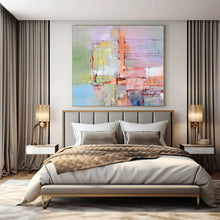 Load image into Gallery viewer, Grand Hand - painted Pastel Abstract Fusion Acrylic Art for Bohemian - Style Living Rooms LargeART0211
