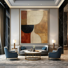 Load image into Gallery viewer, Neutral - Toned Geometric Abstract - Great for Mid - Century Living Room & Office Lounge LargeART2365