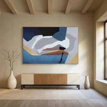 Load image into Gallery viewer, Geometric Abstract Painting in Cool Colors for Mid - Century Modern Home & Art Gallery DKH173