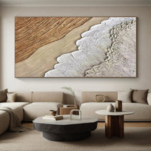 Load image into Gallery viewer, Custom Large Neutral - Toned Textured Layers – Perfect for Rustic - Modern Dining Room & Timeless Art Gallery LargeART0721