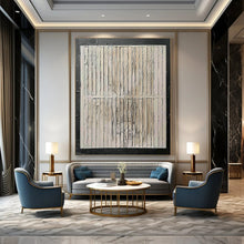 Load image into Gallery viewer, Textured Neutral Striped Abstract - Fits Minimalist Living Room & Hallway LargeART2352