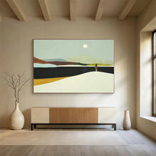 Load image into Gallery viewer, Minimalist Landscape Painting on Canvas - “Moonlit Contemplation” DKH739
