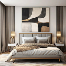 Load image into Gallery viewer, Curved Geometric Abstract Painting, Suited for Art - Deco Inspired Lounge & Creative Studio LargeART1372