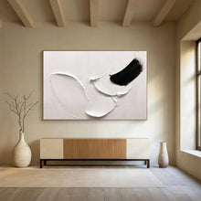 Load image into Gallery viewer, Black - White Abstract “Bold Strokes” Painting on Canvas, Dramatic Modern Art DKH909