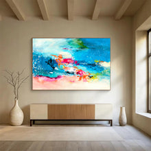 Load image into Gallery viewer, Colorful Blue - Toned Abstract Painting for Coastal Living Room & Art Studio DKH031