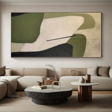Load image into Gallery viewer, Geometric Green and White Shapes Acrylic Art - Suited for Mid - century Modern Office & Minimalist Bedroom LargeART0575
