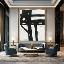 Load image into Gallery viewer, “Graphic Black and White Abstract with Thick Strokes” – Bold Abstract Making a Strong Visual Statement DTP148