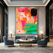Load image into Gallery viewer, Colorful Abstract Collage Art, Perfect for Creative Co - working Space & Eclectic Living Room LargeART2010