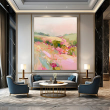 Load image into Gallery viewer, Pastel Floral Landscape Abstract, Ideal for Romantic Bedroom & Charming Garden Room LargeART2012