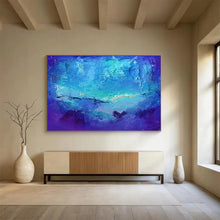 Load image into Gallery viewer, Blue Abstract Painting on Canvas - “Ocean Depths” DKH720
