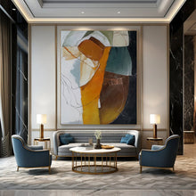 Load image into Gallery viewer, Earth - Toned Abstract Figure Composition Painting, Ideal for Modern Art Gallery & Creative Studio LargeART1993