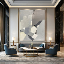 Load image into Gallery viewer, “Grey - Toned Geometric Abstract” - Minimalist Abstract Art on Canvas DKH1586