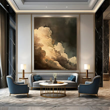 Load image into Gallery viewer, “Dramatic Clouds in Dark Sky” - Romanticism - Inspired Abstract Acrylic, Great for Bedroom and Library DTP014