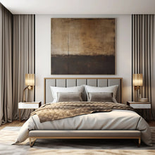 Load image into Gallery viewer, Brown - Black Divided Abstract Painting, Perfect for Sophisticated Hallway & Timeless Library LargeART1368