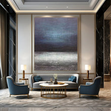 Load image into Gallery viewer, Dark Blue and Gray Abstract Horizon – Minimalist Acrylic with Subtle Gradients DTP259