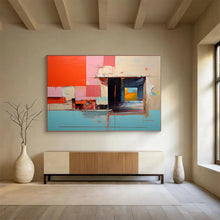 Load image into Gallery viewer, Abstract Interior with Geometric Shapes Painting on Canvas - “Modern Spaces” DKH640