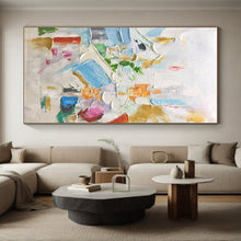 Load image into Gallery viewer, Large Colorful Textured White Abstract - Ideal for Luxury Home Gallery & High - End Design Showroom LargeART0730