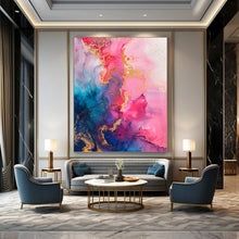 Load image into Gallery viewer, “Liquid Gold & Color Swirl” – Alcohol Ink Painting with Fluid Patterns DTP286