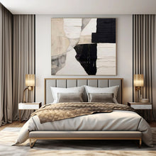 Load image into Gallery viewer, Grand Hand - painted Black & White Textured Collage Art for Contemporary Lounges LargeART0157