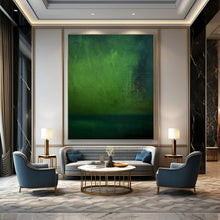 Load image into Gallery viewer, “Mystic Green Gradient” - Dark Green Abstract Art on Canvas DKH1188