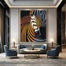Load image into Gallery viewer, “Color - Swirled Zebra” - Vibrant Striped Animal Art on Canvas DKH1447