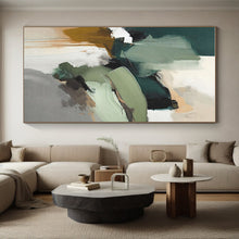 Load image into Gallery viewer, Custom Large Green - Toned Abstract Layers - Ideal for Nature - Inspired Café & Eco - Friendly Office LargeART0737