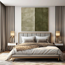 Load image into Gallery viewer, Oversized Hand - painted Split Textured Neutrals Acrylic Art for Minimalist Bedrooms LargeART0218