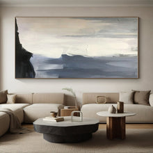 Load image into Gallery viewer, Gray and White Abstract Flow Acrylic Art - Ideal for Minimalist Bedroom & Modern Office LargeART0614