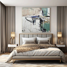 Load image into Gallery viewer, Large - Scale Hand - painted Monochrome Abstract Swirl Acrylic Art for Art - Forward Studios LargeART0202