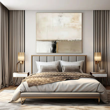 Load image into Gallery viewer, White, Black & Gold Abstract Art, Suited for Contemporary Hallway & Art - Lover’s Study LargeART1476