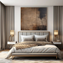 Load image into Gallery viewer, Dark Brown - Black Abstract Painting, Perfect for Industrial - Chic Loft & Moody Home Library LargeART1361