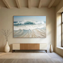 Load image into Gallery viewer, Textured Sea Wave - Coastal Living Room Art LargeART1545