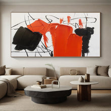 Load image into Gallery viewer, Large - Format Red - Black Abstract Art for Bold Home Office & Dramatic Living Room LargeART0513