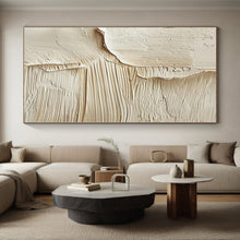 Load image into Gallery viewer, Hand - painted Large - sized Beige Textured Abstract Acrylic Art for Neutral - Toned Hallways LargeART0079