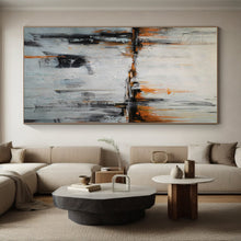Load image into Gallery viewer, Large - Scale Orange & Gray Abstract Acrylic Painting for Living Room & Office Decor LargeART0384