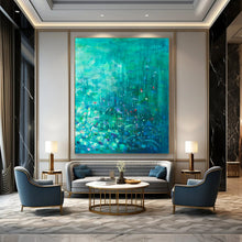 Load image into Gallery viewer, Teal Abstract Landscape Painting, Perfect for Spa - Inspired Bathroom & Peaceful Meditation Space LargeART1860