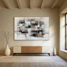 Load image into Gallery viewer, Gray - Brown Abstract Painting On Canvas with Intricate Details DKH354