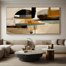 Load image into Gallery viewer, Custom Large Geometric Neutral Abstract - Ideal for Minimalist Office & Contemporary Art Library LargeART0753