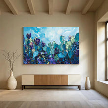 Load image into Gallery viewer, Blue Cactus “Desert Blossom” Painting on Canvas, Southwest - Themed Art DKH827