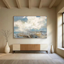 Load image into Gallery viewer, Hand - painted Cloudy Landscape Acrylic Art for Serene Living Room Decor LargeART1665