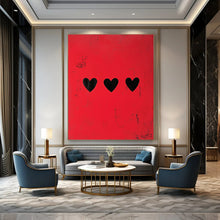Load image into Gallery viewer, Red & Black Minimalist Abstract Art, Suited for Edgy Living Room & Bold Bedroom LargeART1935