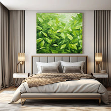 Load image into Gallery viewer, Large - Format Hand - painted Lush Green Leaves Acrylic Art for Botanical - Inspired Living Spaces LargeART0200